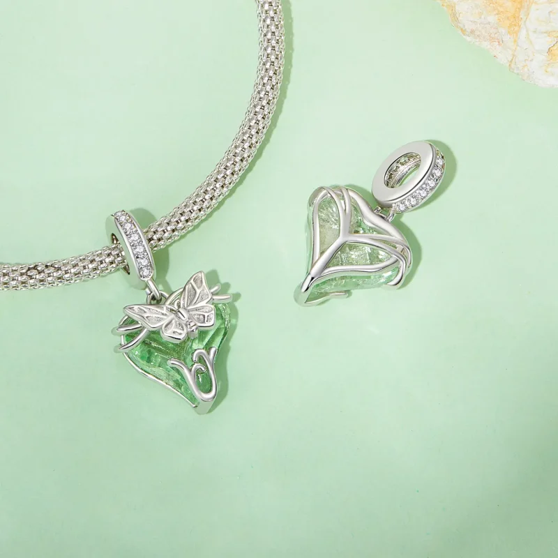 (bilde for) Pandora Style Little Flying Butterfly Dingle - BSC897 - Vis 4