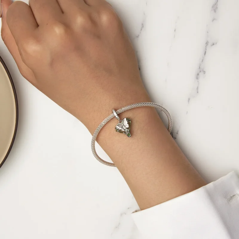 (bilde for) Pandora Style Little Flying Butterfly Dingle - BSC897 - Vis 5