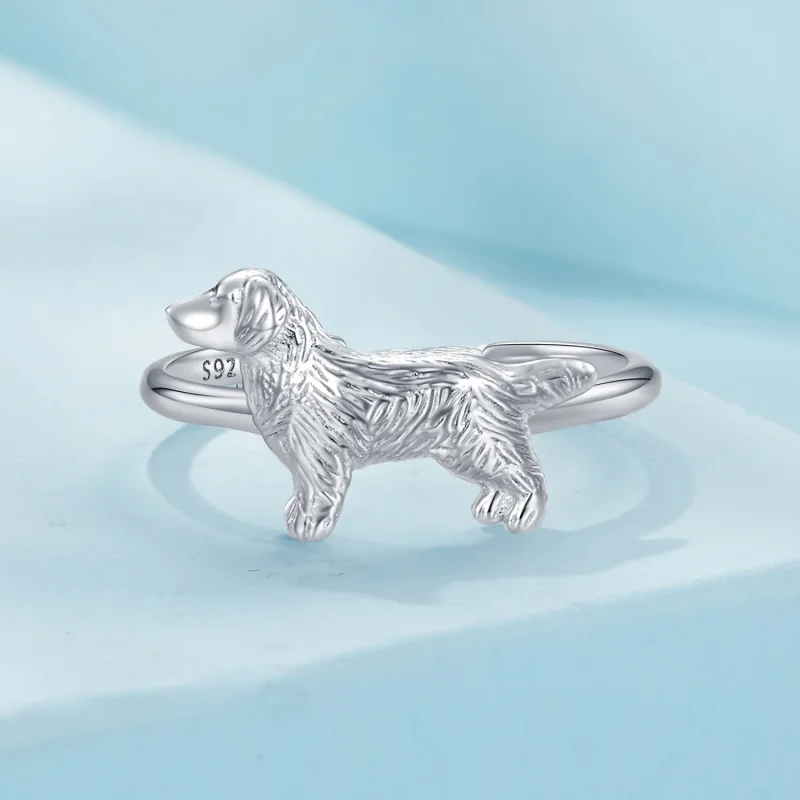 (bilde for) Pandora Style Little Golden Retriever Ring - SCR952 - Vis 3