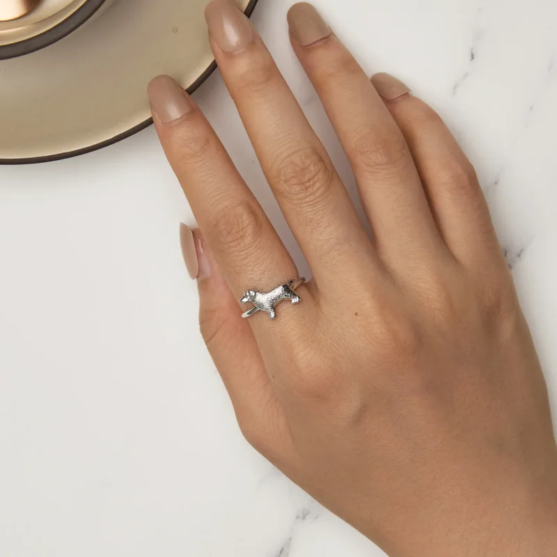 (bilde for) Pandora Style Little Golden Retriever Ring - SCR952 - Vis 5