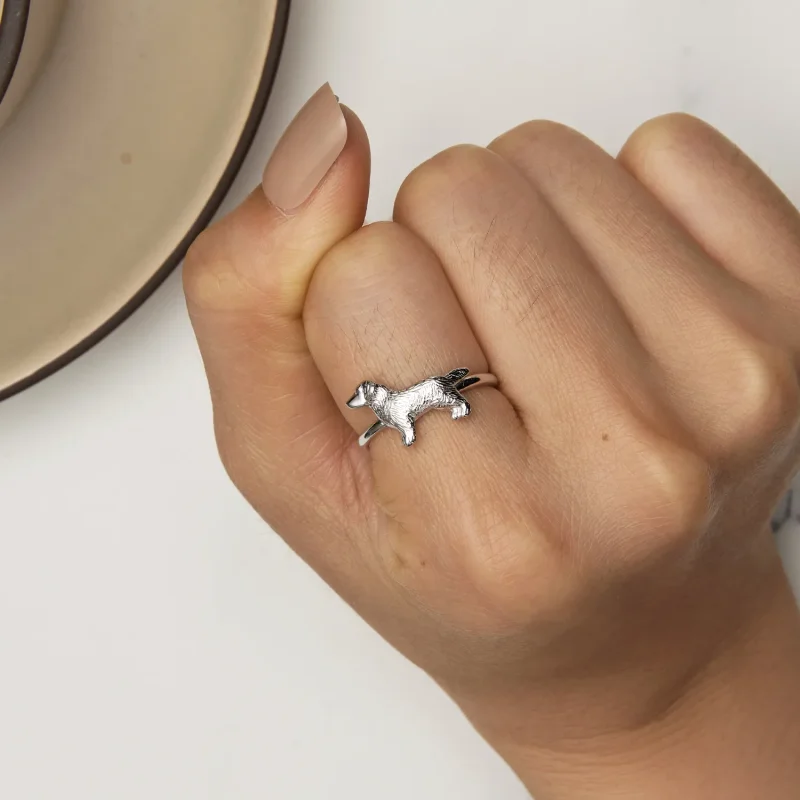 (bilde for) Pandora Style Little Golden Retriever Ring - SCR952 - Vis 6
