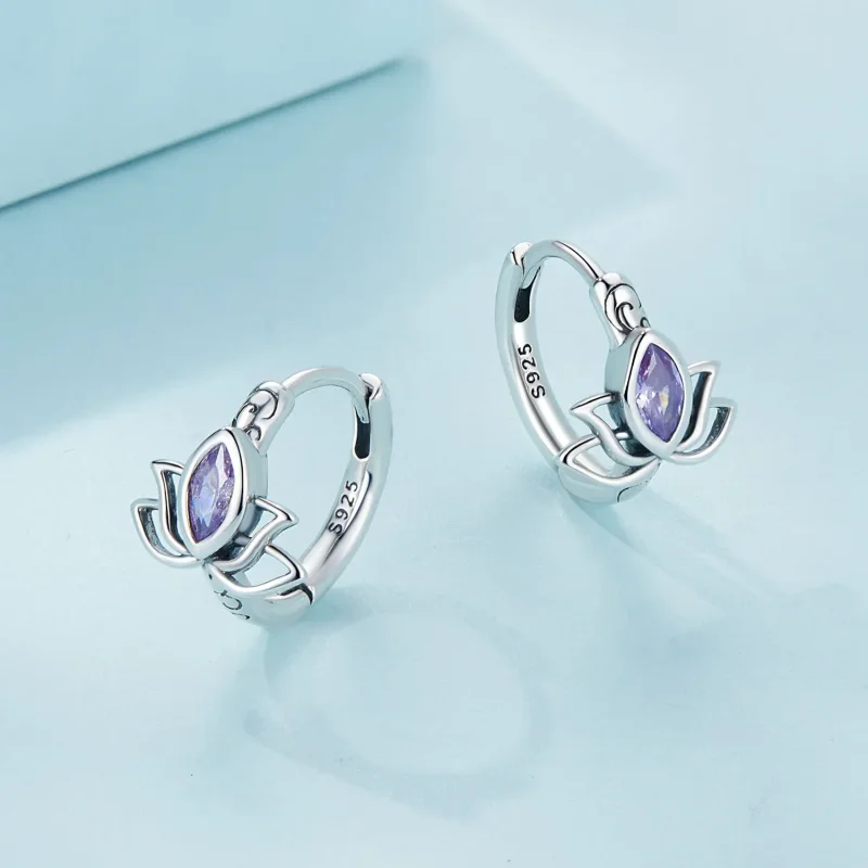 (bilde for) Pandora Style Lotus Hoop øredobber - SCE1648 - Vis 3