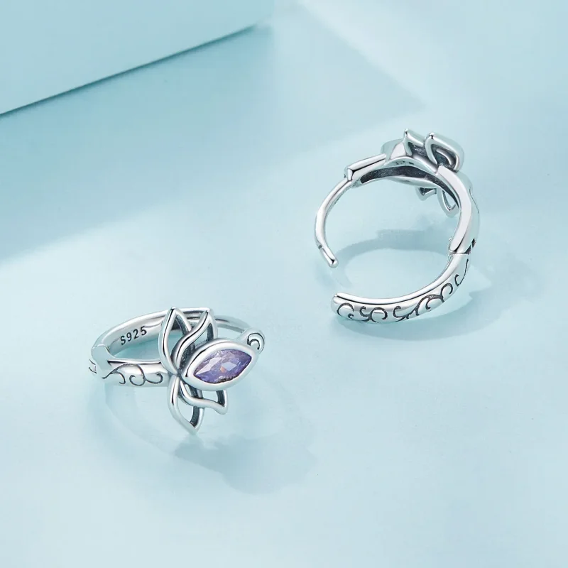 (bilde for) Pandora Style Lotus Hoop øredobber - SCE1648 - Vis 4