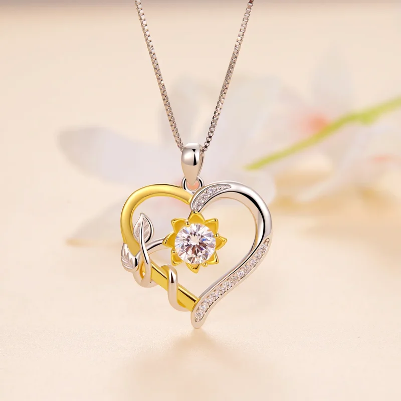 (bilde for) Pandora Style Love Moissanite Halskjede (ett sertifikat) - MSN012 - Vis 2
