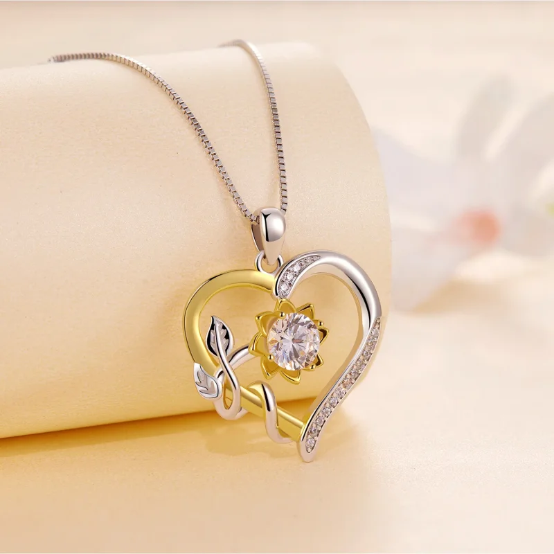 (bilde for) Pandora Style Love Moissanite Halskjede (ett sertifikat) - MSN012 - Vis 3