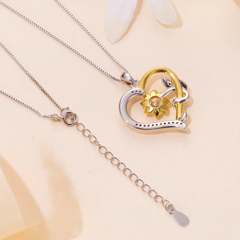 (bilde for) Pandora Style Love Moissanite Halskjede (ett sertifikat) - MSN012 - Vis 5