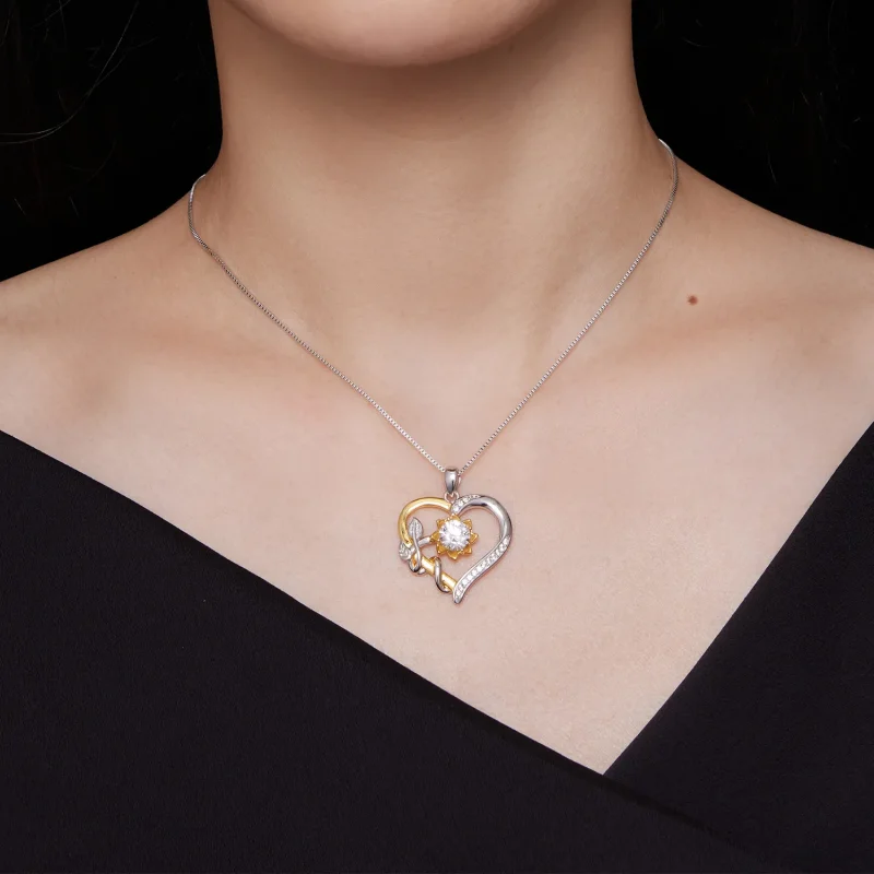 (bilde for) Pandora Style Love Moissanite Halskjede (ett sertifikat) - MSN012 - Vis 6