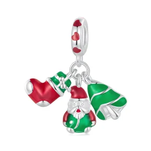 (bilde for) Pandora Style Luminous juletre, julenisse og sokker Dangle - SCC2647