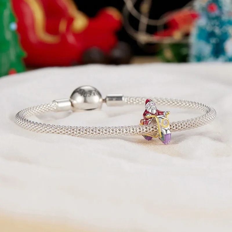 (bilde for) Pandora Style Luminous Santa Claus Is Here Charm - SCC2645 - Vis 5