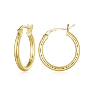 (bilde for) Pandora Style Medium Hoop Vanlige Sølv Hoop øredobber - SCE1608-MB
