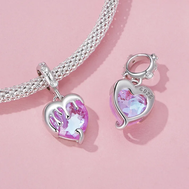 (bilde for) Pandora Style Melting Girl's Heart Dingle - SCC2471 - Vis 3