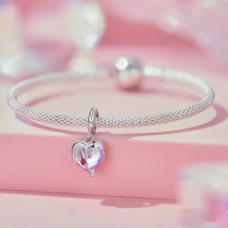 (bilde for) Pandora Style Melting Girl's Heart Dingle - SCC2471 - Vis 5