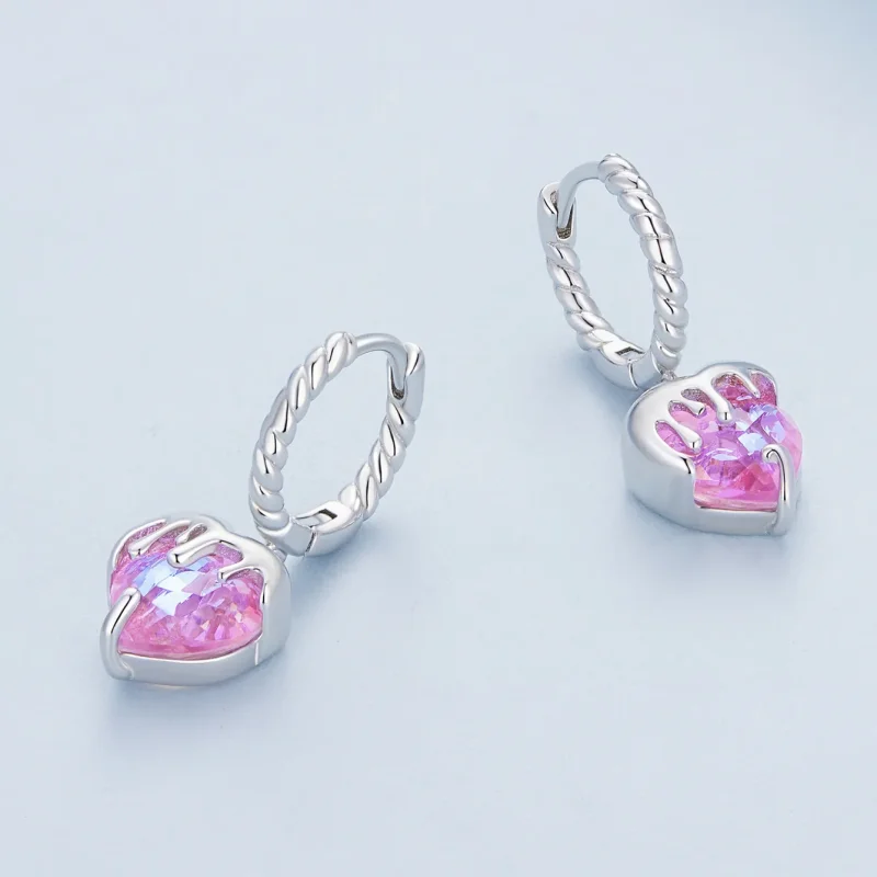 (bilde for) Pandora Style Melting Heart Hoop øredobber - BSE833 - Vis 3