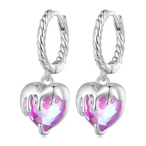 (bilde for) Pandora Style Melting Heart Hoop øredobber - BSE833