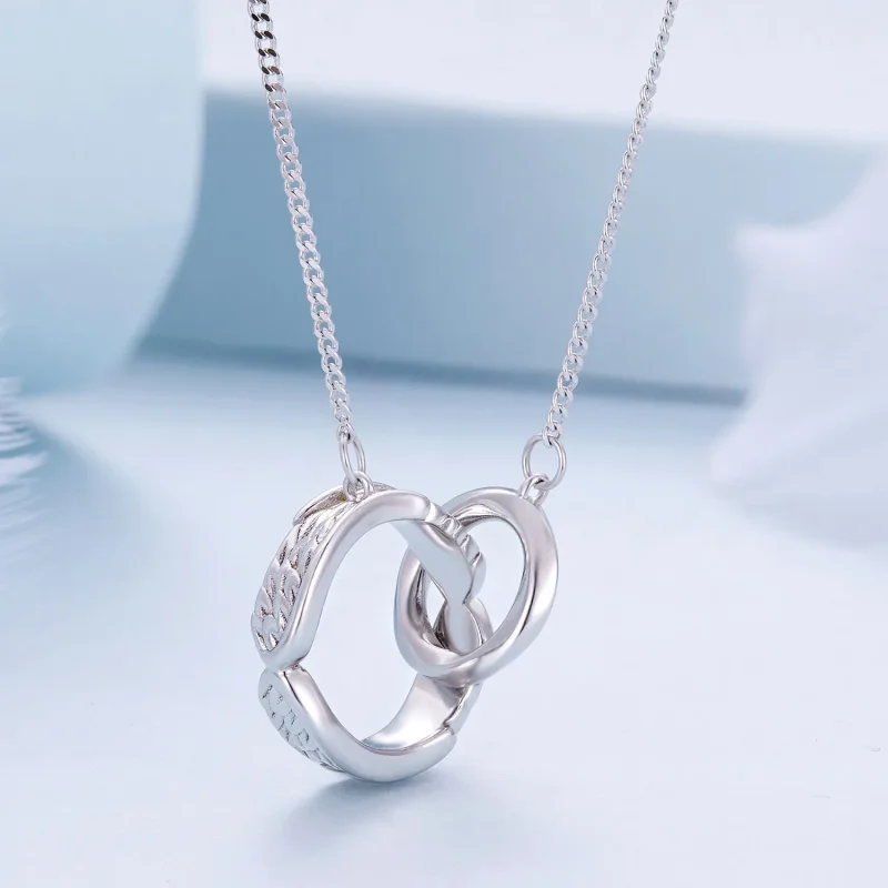 (bilde for) Pandora Style Mobius Double Ring Halskjede - BSN362 - Vis 2