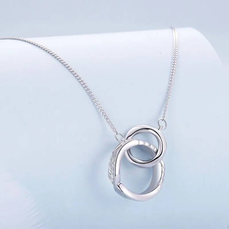 (bilde for) Pandora Style Mobius Double Ring Halskjede - BSN362 - Vis 3