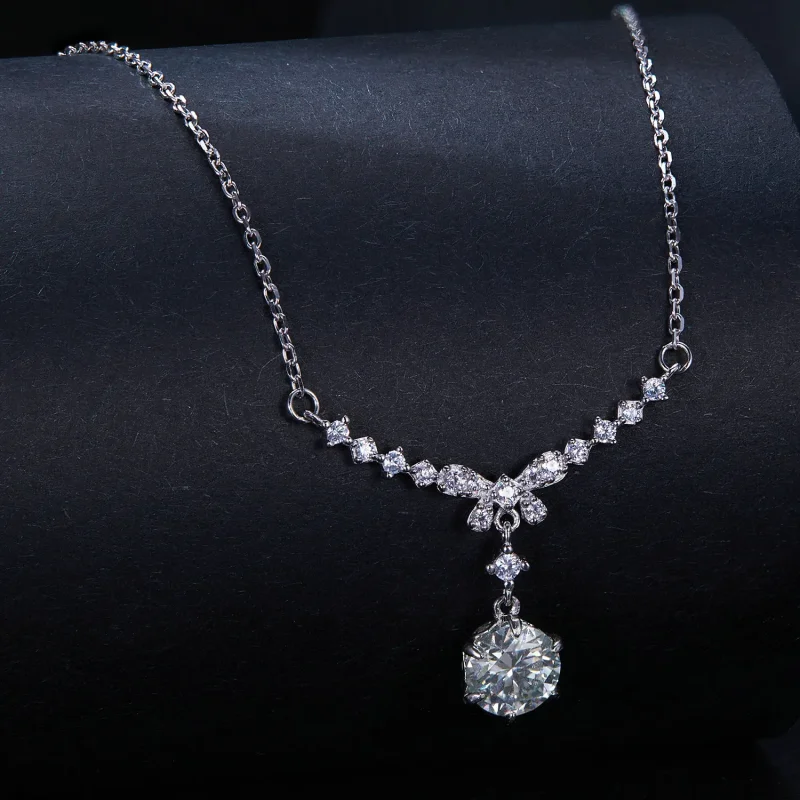 (bilde for) Pandora Style Moissanite Halskjede (ett sertifikat) - MSN020 - Vis 2