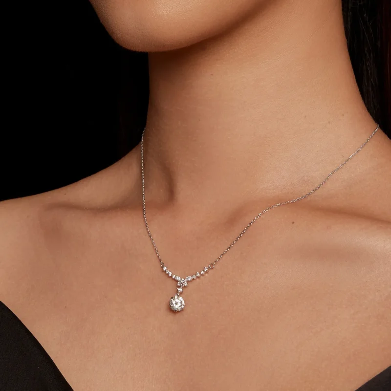 (bilde for) Pandora Style Moissanite Halskjede (ett sertifikat) - MSN020 - Vis 5