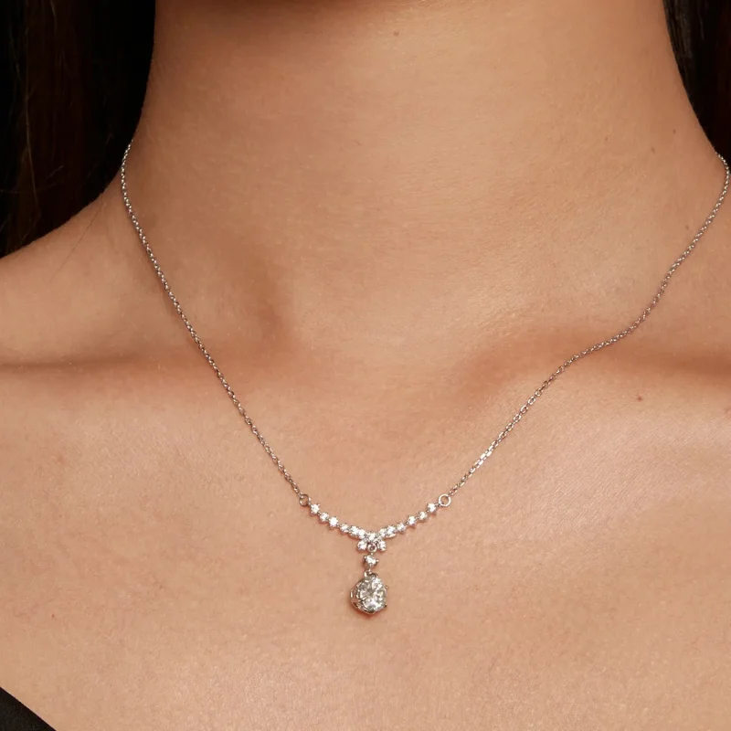 (bilde for) Pandora Style Moissanite Halskjede (ett sertifikat) - MSN020 - Vis 6