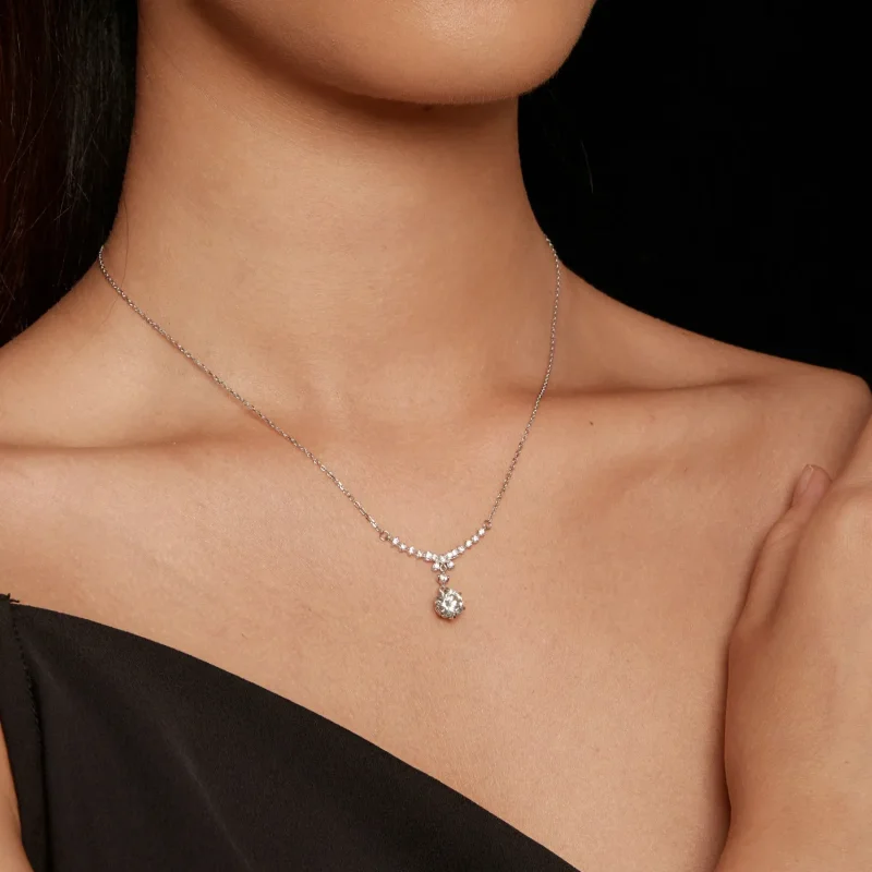 (bilde for) Pandora Style Moissanite Halskjede (ett sertifikat) - MSN020 - Vis 7