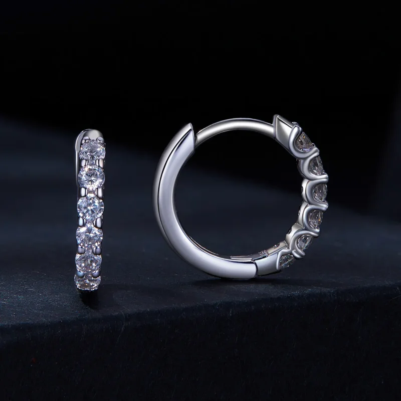 (bilde for) Pandora Style Moissanite Hoop øredobber - MSE029 - Vis 2
