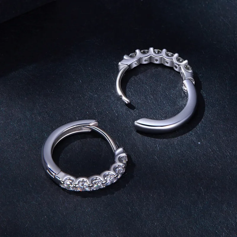 (bilde for) Pandora Style Moissanite Hoop øredobber - MSE029 - Vis 4