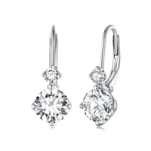 (bilde for) Pandora Style Moissanite Hoop øredobber (to sertifikater) - MSE031