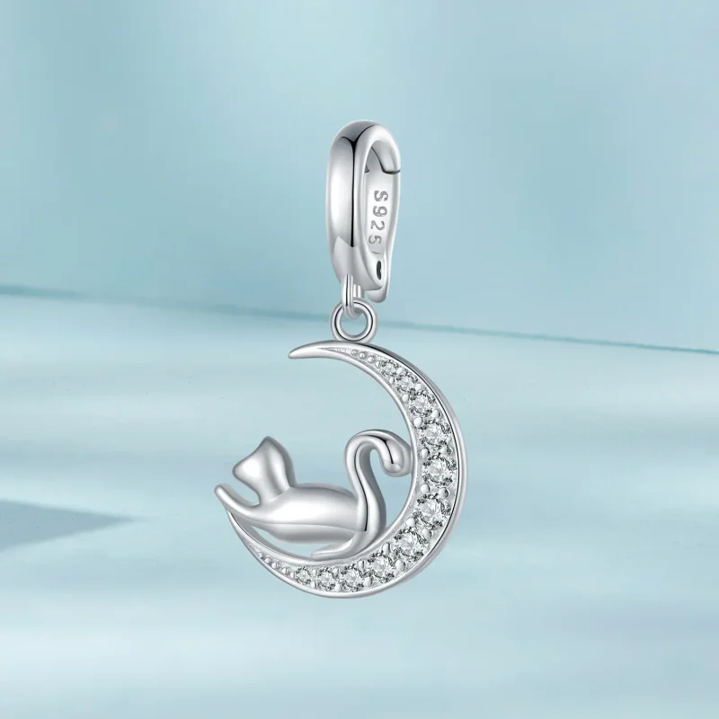 (bilde for) Pandora Style Moon and Cat Dangle - SCC2571 - Vis 2