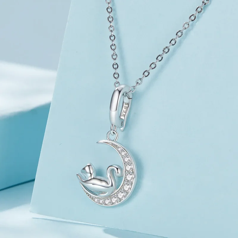 (bilde for) Pandora Style Moon and Cat Dangle - SCC2571 - Vis 3