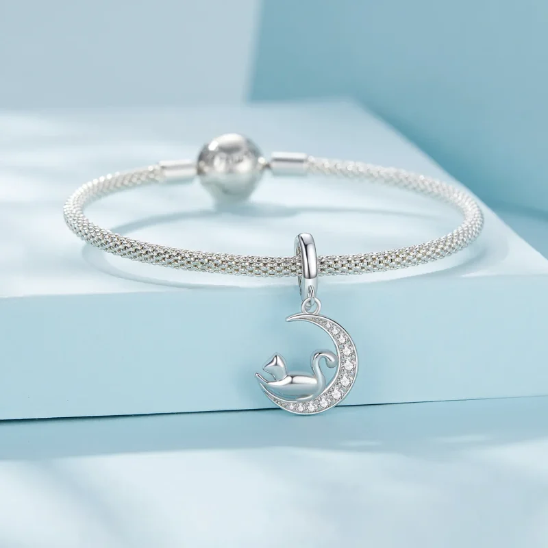(bilde for) Pandora Style Moon and Cat Dangle - SCC2571 - Vis 4