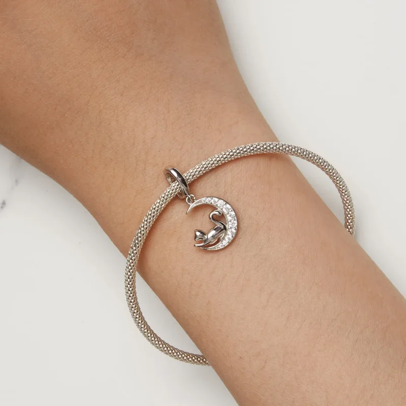 (bilde for) Pandora Style Moon and Cat Dangle - SCC2571 - Vis 8