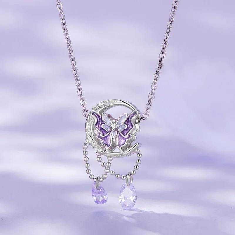 (bilde for) Pandora Style Moon Butterfly Charm - SCC2545 - Vis 2