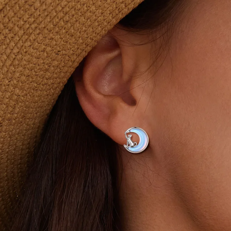 (bilde for) Pandora Style Moon Cat Studs øredobber - BSE913 - Vis 5
