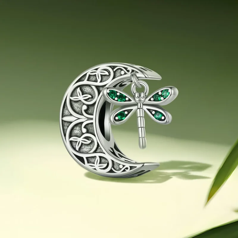 (bilde for) Pandora Style Moon Dragonfly Charm - SCC2605 - Vis 2