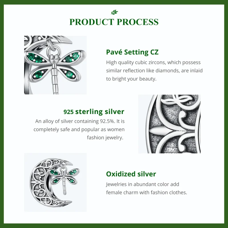 (bilde for) Pandora Style Moon Dragonfly Charm - SCC2605 - Vis 5