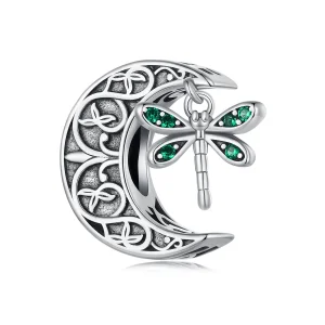(bilde for) Pandora Style Moon Dragonfly Charm - SCC2605
