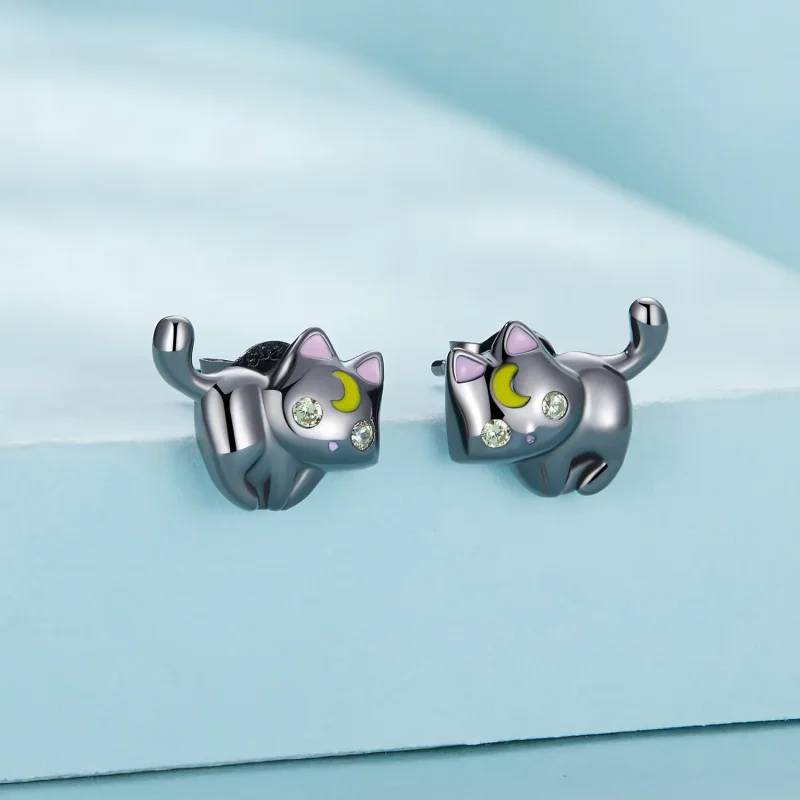 (bilde for) Pandora Style Moon Kitten Studs øredobber - SCE1584 - Vis 2