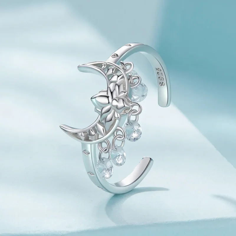 (bilde for) Pandora Style Moon Lotus Ring - SCR955 - Vis 2