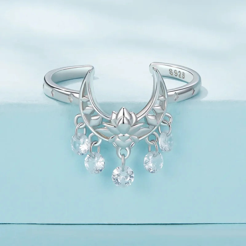 (bilde for) Pandora Style Moon Lotus Ring - SCR955 - Vis 3