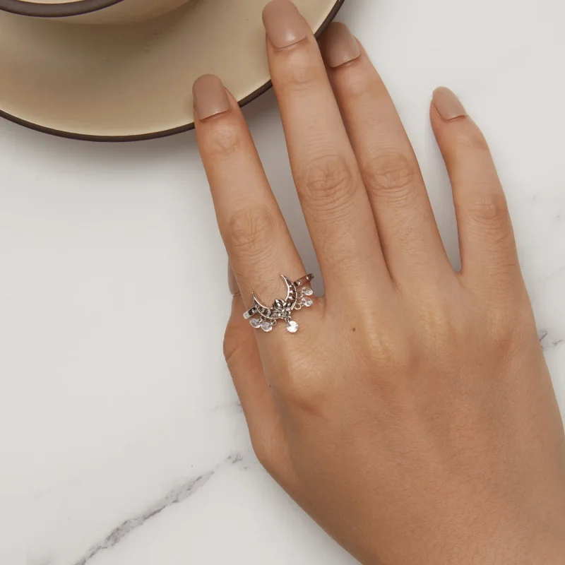 (bilde for) Pandora Style Moon Lotus Ring - SCR955 - Vis 5