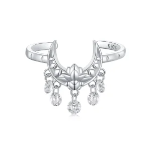 (bilde for) Pandora Style Moon Lotus Ring - SCR955