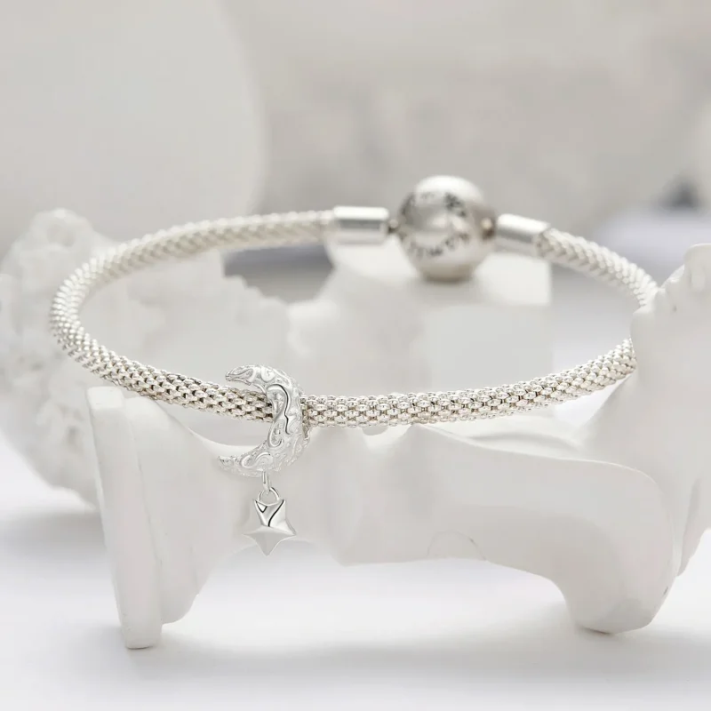 (bilde for) Pandora Style Moon Pattern Charm - SCC2619 - Vis 3