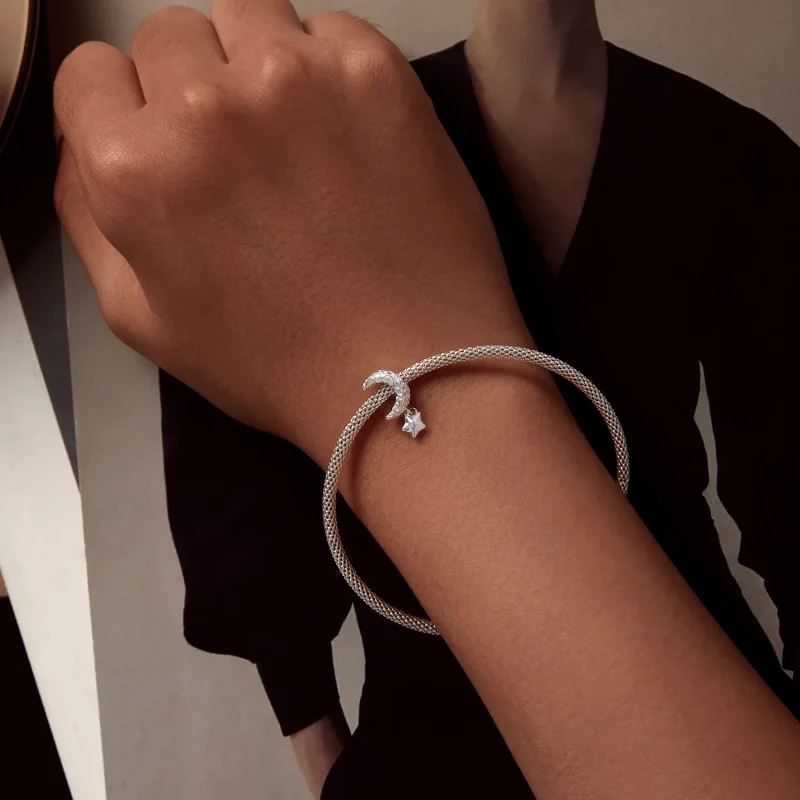 (bilde for) Pandora Style Moon Pattern Charm - SCC2619 - Vis 5
