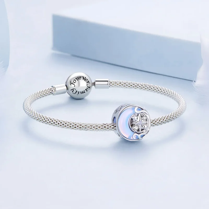 (bilde for) Pandora Style Moon Starburst Charm - BSC927 - Vis 5