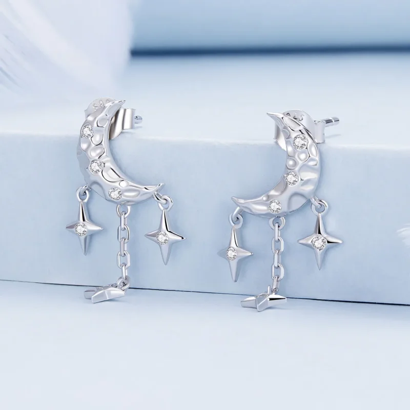 (bilde for) Pandora Style Moon Tassel Studs øredobber - BSE858 - Vis 2