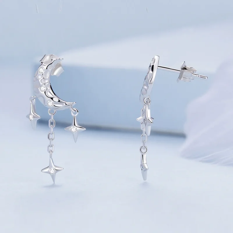 (bilde for) Pandora Style Moon Tassel Studs øredobber - BSE858 - Vis 3
