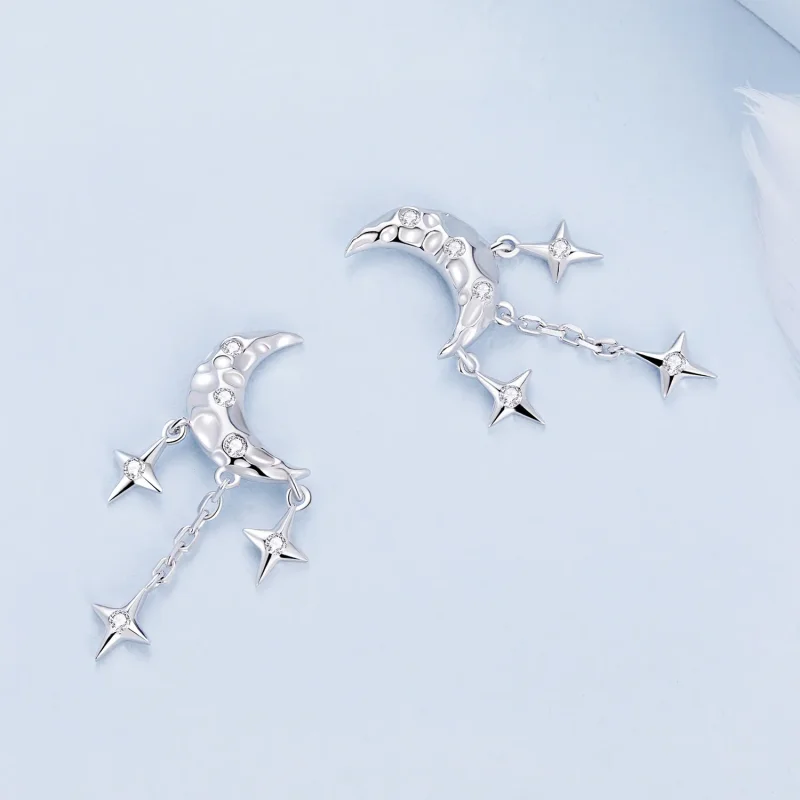 (bilde for) Pandora Style Moon Tassel Studs øredobber - BSE858 - Vis 4