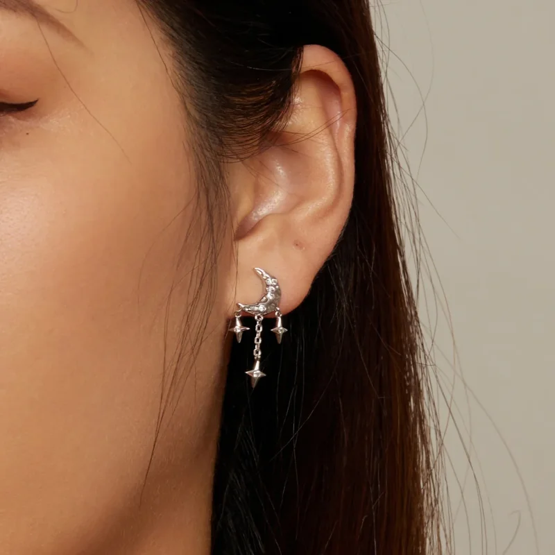 (bilde for) Pandora Style Moon Tassel Studs øredobber - BSE858 - Vis 7