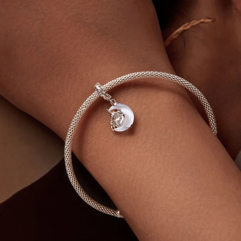 (bilde for) Pandora Style Moon Unicorn Dangle - BSC926 - Vis 6