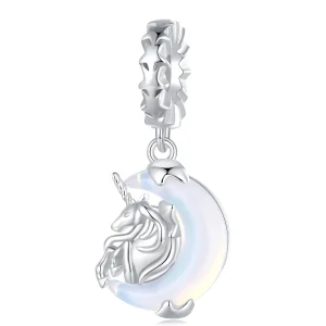 (bilde for) Pandora Style Moon Unicorn Dangle - BSC926